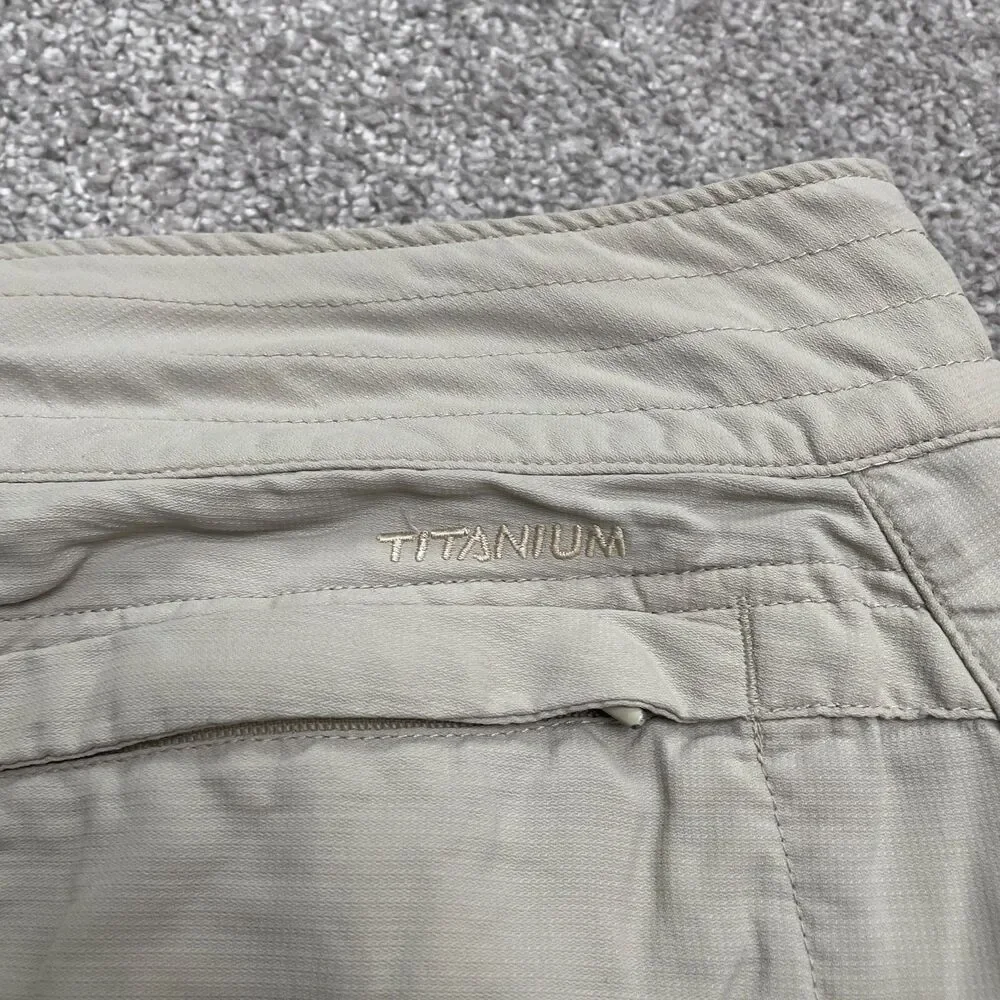 Columbia Titanium Mini Skort Skirt Womens 14 Beige Nylon Pockets Outdoor Casual